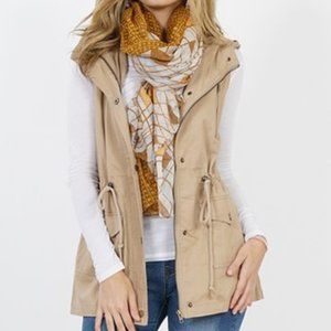 Khaki Hooded Military Vest M